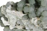 Green, Hedenbergite Included Quartz with Calcite - Mongolia #163992-4